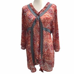 Double D Ranch Western Aztec Boho Gypsy Tunic